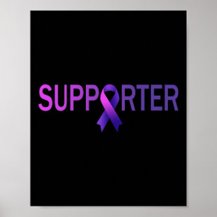 Póster Apoyo Día Mundial del Cáncer Gráfico Lavanda Niños
