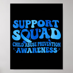 Póster Apoyo Equipo Conciencia Prevención Infantil Azul