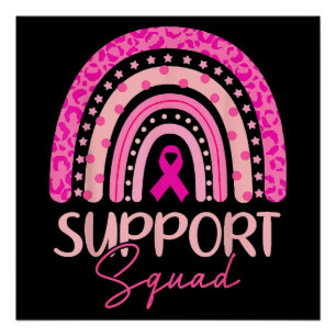 Póster Apoyo Escuadrón Arcoíris Rosa Conciencia del Cánce