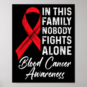 Póster Apoyo Familiar Conciencia del Cáncer de Sangre Con