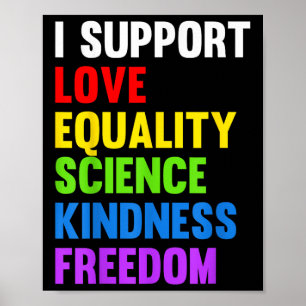 Póster Apoyo Igualdad Amor Ciencia Derechos Humanos Blm L