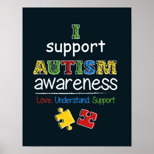 Póster Apoyo la conciencia del autismo en los rompecabeza