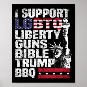 Póster Apoyo las armas de liberación de Lgbtq Bible Trump