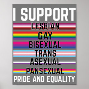 Póster Apoyo los Paneles Transexuales Lesbianas Gays Bise