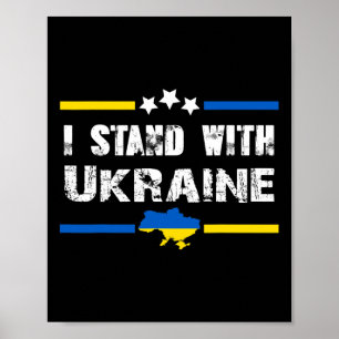 Póster Apoyo Me Mantengo Con La Bandera De Ucrania Americ