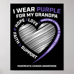 Póster Apoyo Que Usé Abuelo Púrpura Cáncer Pancreático Aw
