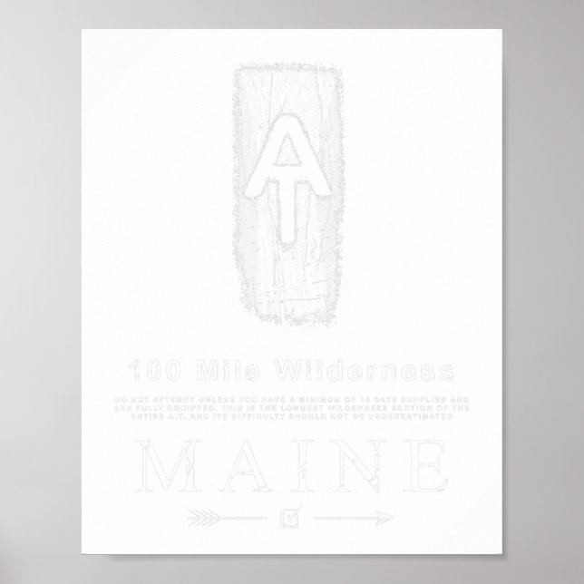 Póster Appalachian Trail Blaze 100 Mile Wilderness Maine (Frente)