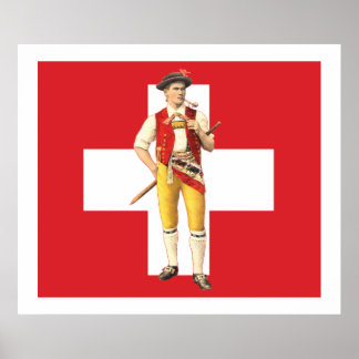 Póster Appenzell Innerrhoden Trachten Poster de Bandera S