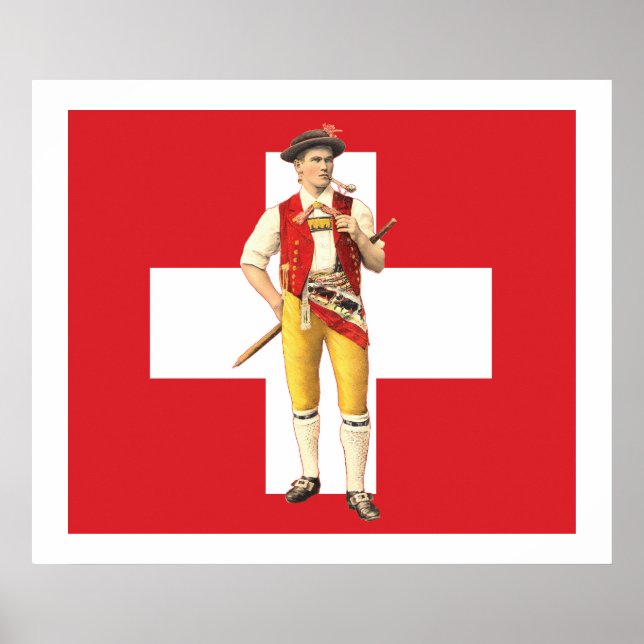 Póster Appenzell Innerrhoden Trachten Poster de Bandera S (Frente)