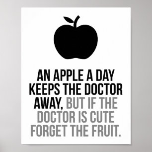 Póster Apple al día mantiene al médico ausente