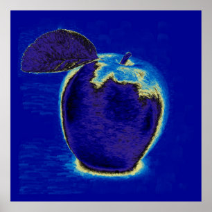 Póster Apple azul