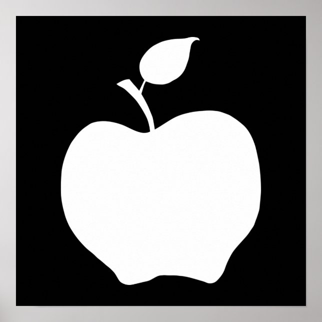 Póster Apple blanca y negra (Frente)