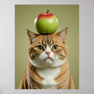 Póster Apple Cat