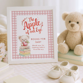 Póster Apple Eye Books para el bebé Gingham Baby Shower