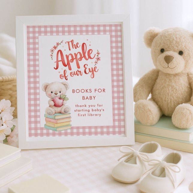 Póster Apple Eye Books para el bebé Gingham Baby Shower (Subido por el creador)
