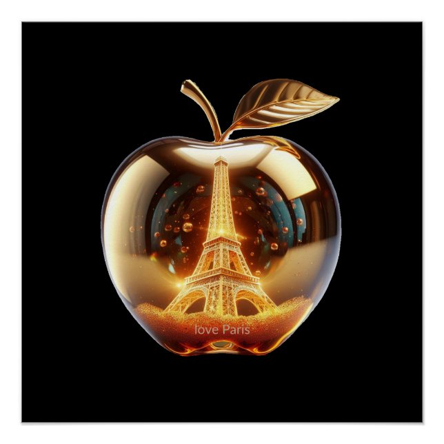 Póster Apple Love Paris (Anverso)