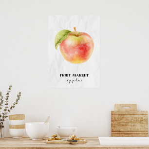 Póster Apple, mercado de frutas