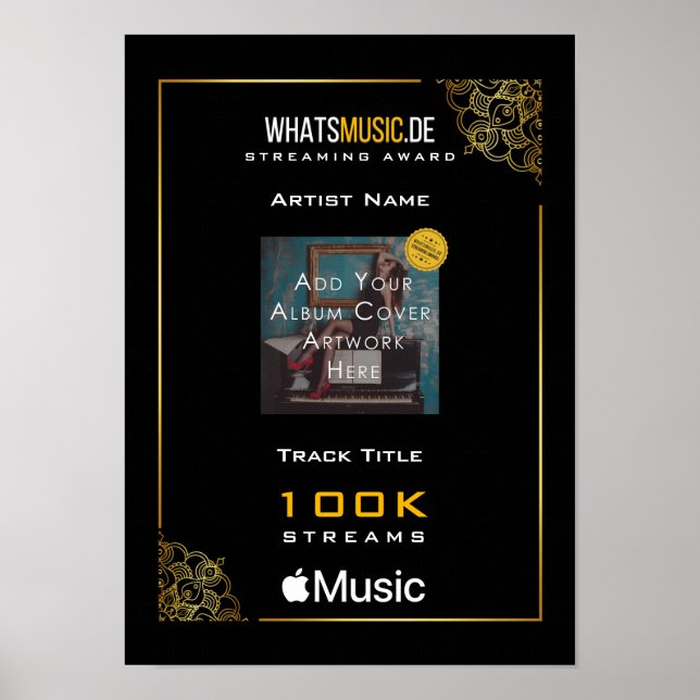 Póster Apple Music Streaming Award (Frente)