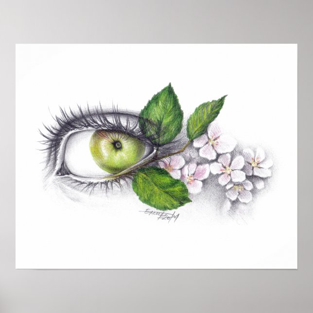 Póster Apple of my eye Surreal drawing art (Frente)