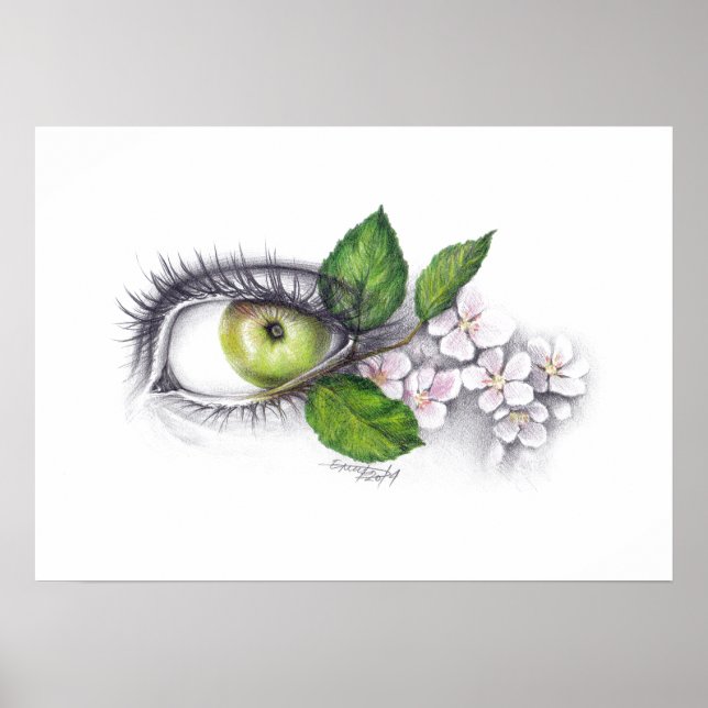 Póster Apple of my eye Surreal drawing art (Frente)