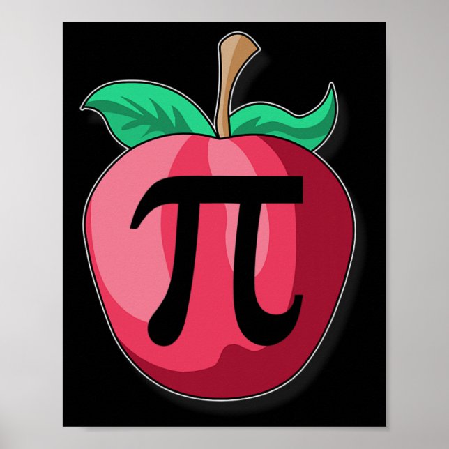 Póster Apple Pi Divertido profesor de matemáticas Día de  (Frente)