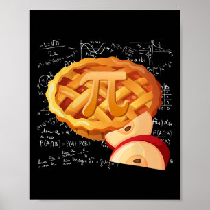 Póster Apple Pie Math Shirt Pi Day Gracioso Halloween Gra