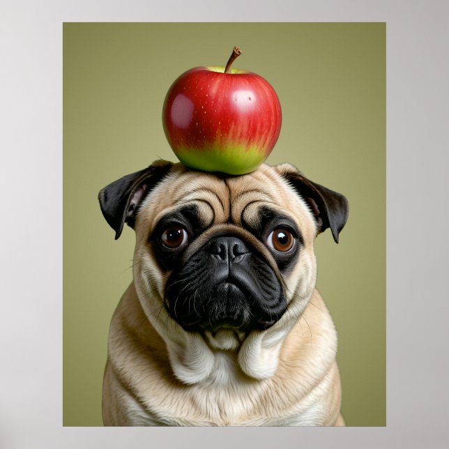 Póster Apple Pug (Frente)