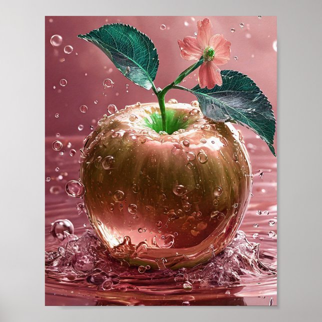 Póster Apple rosa (Frente)
