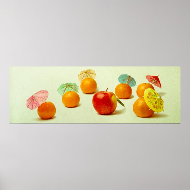 Póster Apple y mandarinas - Panorama de frutas exóticas (Frente)