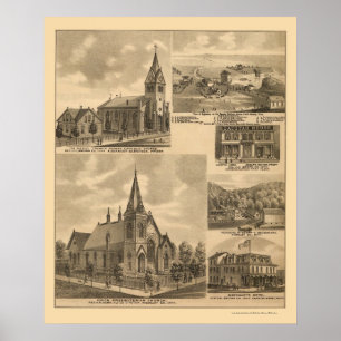Póster Appleton, mapa panorámico del manganeso - 1874