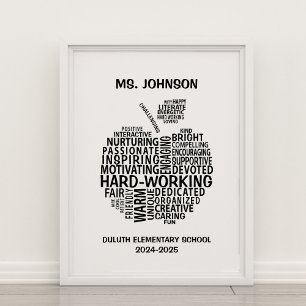 Póster Appreciación personalizada de profesores Typografí