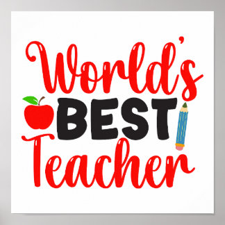 Póster Appreciation Gift Worlds Best Teacher
