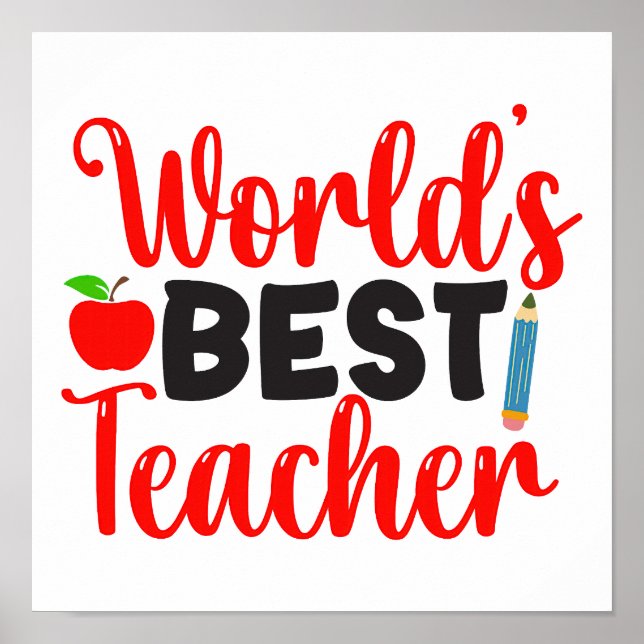 Póster Appreciation Gift Worlds Best Teacher (Frente)