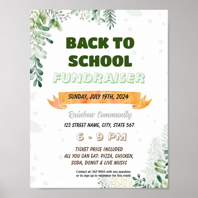 Póster Apreciación de la vegetación editable Volante de a (Frente)