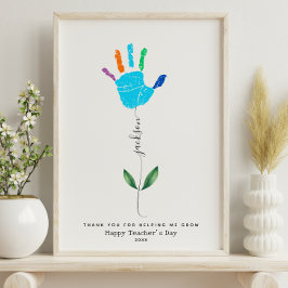 Póster Apreciación del profesor Día de la Huella de impre