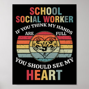 Póster Apreciación del trabajador social escolar Retro Su