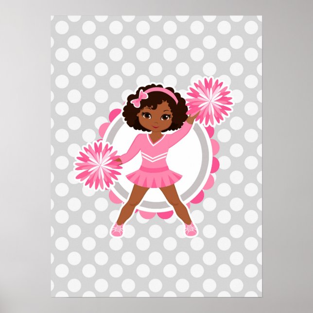 Póster Apreciador Rosado Africano-Estadounidense - Alegre (Frente)