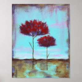 Póster Apreciados, abstractos paisajes artísticos de árbo
