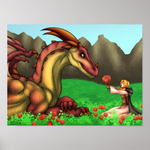 Póster Apreciando un dragón