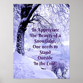 Póster Apreciar la belleza de un copo de nieve