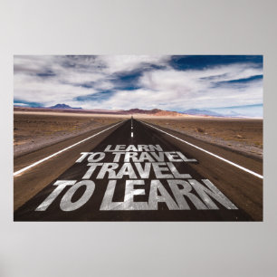 Póster Aprenda viajar viaje a aprender