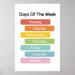 Póster Aprende Días de la Semana