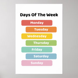 Póster Aprende Días de la Semana