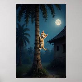 Póster Aprender a Subir – Momento de Gato Adorable