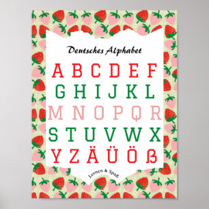 Póster Aprender alfabeto alemán y diversión