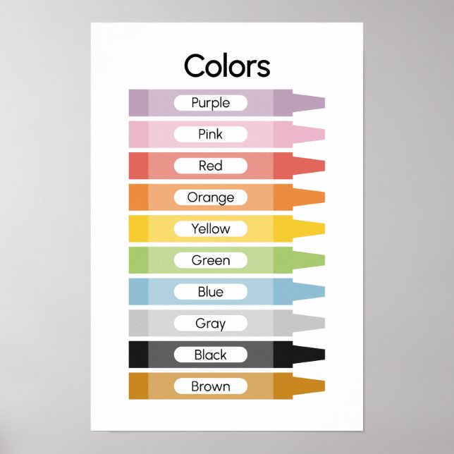 Póster Aprender Colores  (Frente)