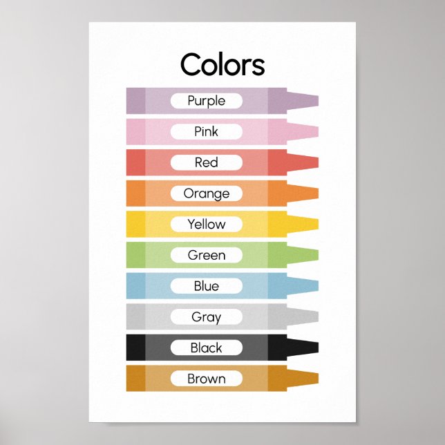 Póster Aprender colores (Frente)