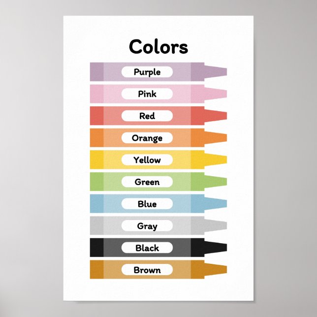 Póster Aprender colores (Frente)