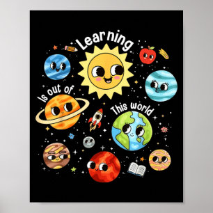 Póster Aprender Está Fuera De Este Mundo Profesor Regreso