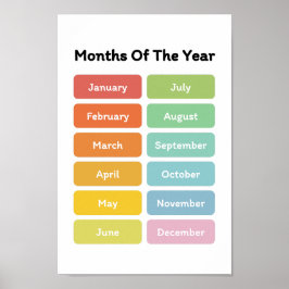 Póster Aprender meses del año